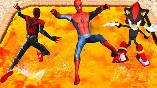 Gta 5 Lava Los Santos - Spiderman Shadow Miles Morales - Funny Jump Fails Euphoria Ragdolls