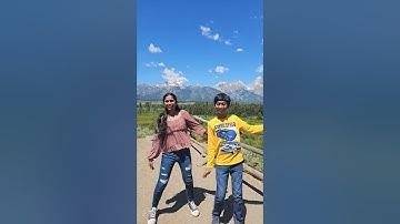 Cha Cha Slide in the mountains!  🏔 🕺 🎶#vacation #shorts #fun #dance