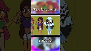Mary, Rosa, and Lily (Art trade) #shorts #artist #illustration