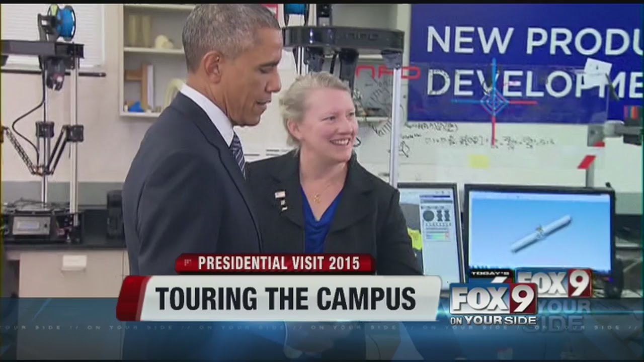 President Obama tours Boise State engineering lab