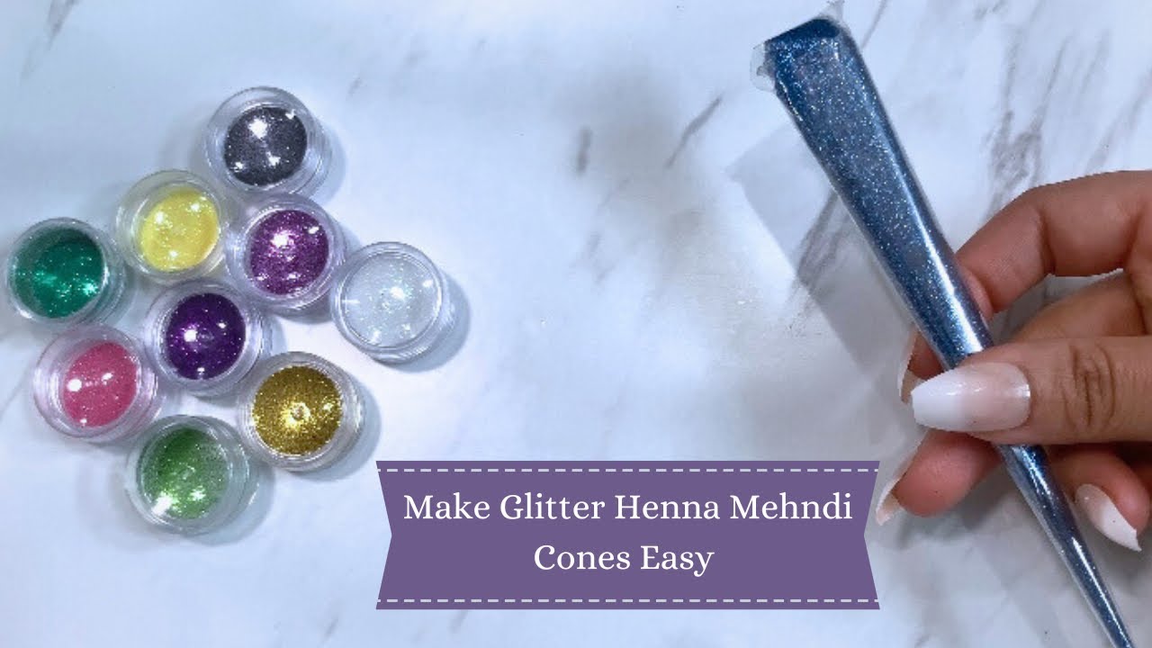 How to make glitter henna mehndi cone DIY EASY