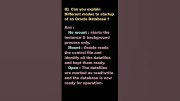 #shorts can you explain different modes to startup an oracle database  ? interview question