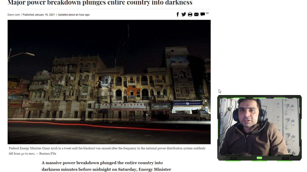 Major power breakdown plunges entire country into darkness (Pakistan)