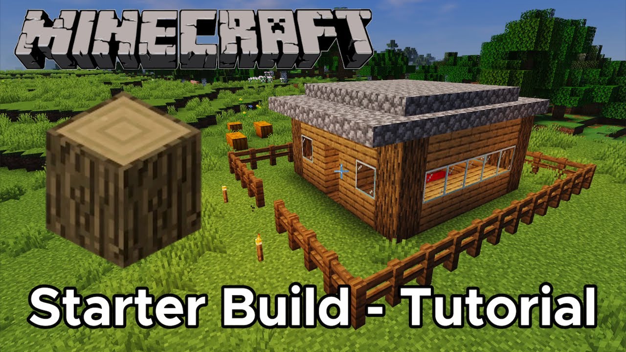 How to BUILD a STARTER HOUSE 🏠 - Minecraft Oak Build Tutorial - YouTube