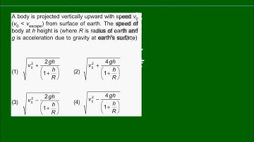 A body is projected vertically upward with speed Vo from surface of earth.