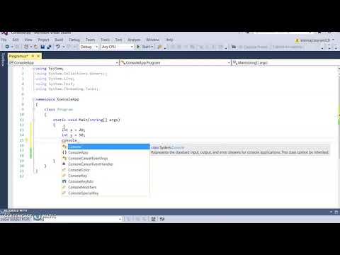 Print the value of x + y, c#