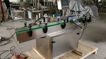 Automatic Round Bottle Labeler Machine Vertical Labelling Equipment Adhesive Label Applicator