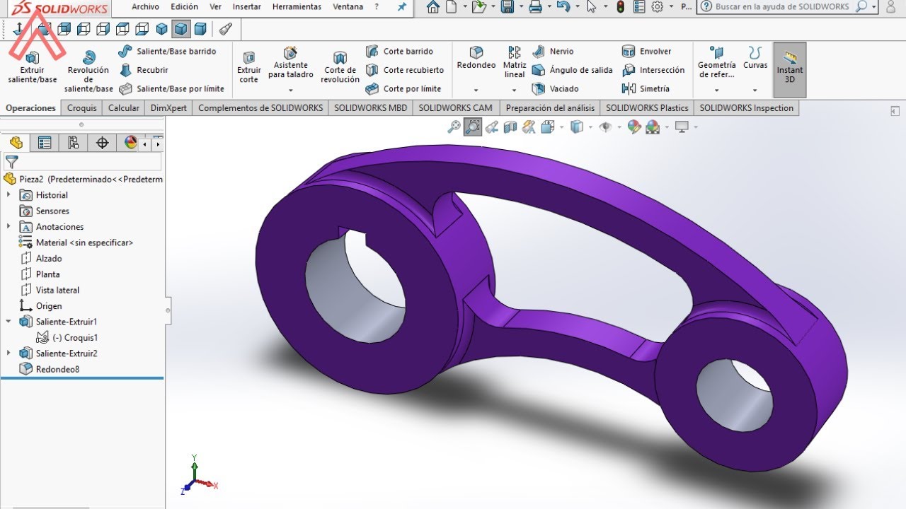 Tutorial de SolidWorks para principiantes Ejercicio 9 YouTube