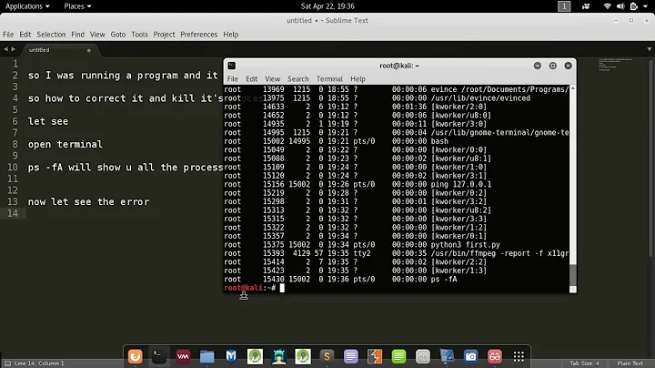 Error already in use error in python and see all the proccess in your kali linux