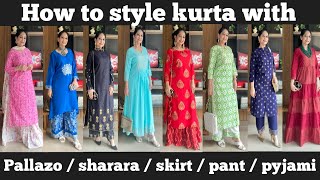 Kurta bottom and dupatta set try on haul Partywear collection starts@599/- with styling tips 