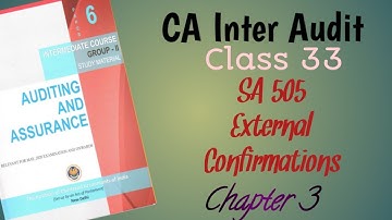 Class 33: SA-505"External Confirmation" CA Inter Audit (Ch -3)