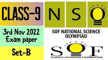 2022-23 National Science Olympiad Class 9 Question paper#nso #class9science #sofnso #olympiad #sof