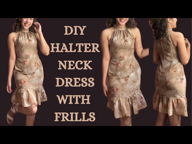 HALTER NECK DRESS class=