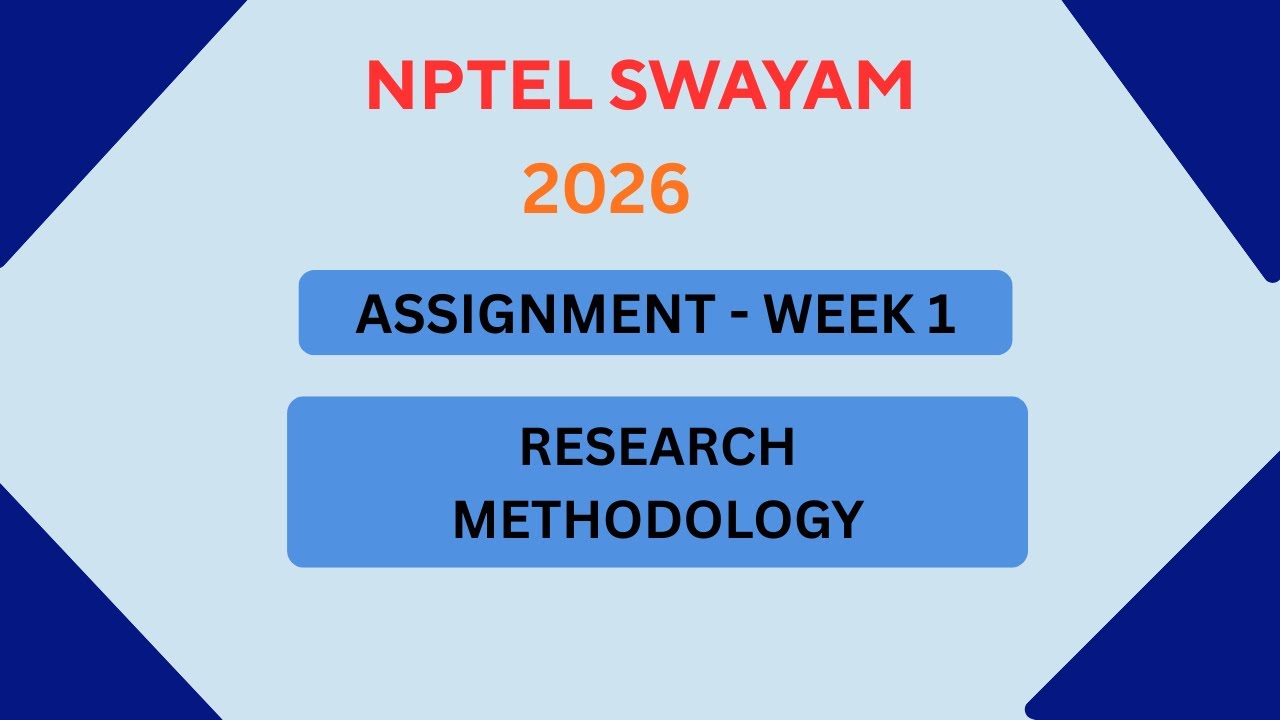NPTEL Research Methodology ASSIGNMENT 1 Solutions | Week 1 JAN 2026 # ...