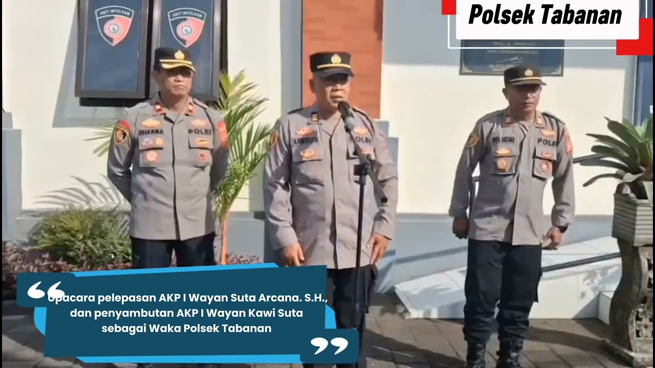 Apel Pagi personil Polsek Tabanan yang dirangkaikan dengan kenal Pamit Waka Polsek Tabanan 