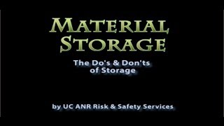 Material Storage Safety Video