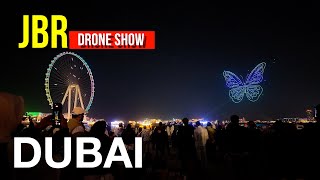 DUBAI, DSF Drone Show from JBR Beach Dubai | Night Sky Light Spectacle | 4K