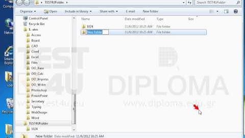 You can see theTEST4UFolder folder on your desktop. Create the following 3 subfolders: folder1,...