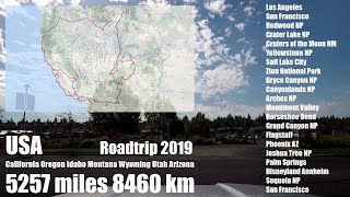 Roadtrip USA West - Day 8 of 28 - Bend to Twin Falls - CA, OR, ID, MT, WY, UT, AZ - Timelapse