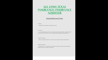 ALL Lines Texas Insurance; Insurance Adjuster Study Material & Terms Latest 2023 2024