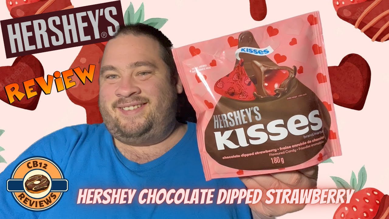 🍓🍫 💋 "NEW" Hershey Chocolate Dipped Strawberry Kisses foodreview 