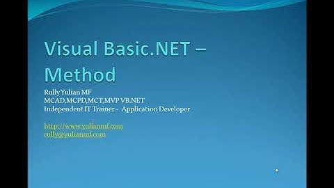 Video Tutorial Pemrograman Dasar VB.NET - Method