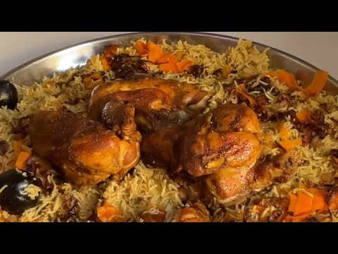 رز نثري ودجاج محمر مطبخ هدى
