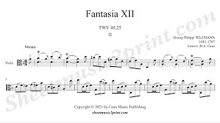 Telemann : Fantasia 12, TWV 40:25 (2/3 : Vivace) - Viola