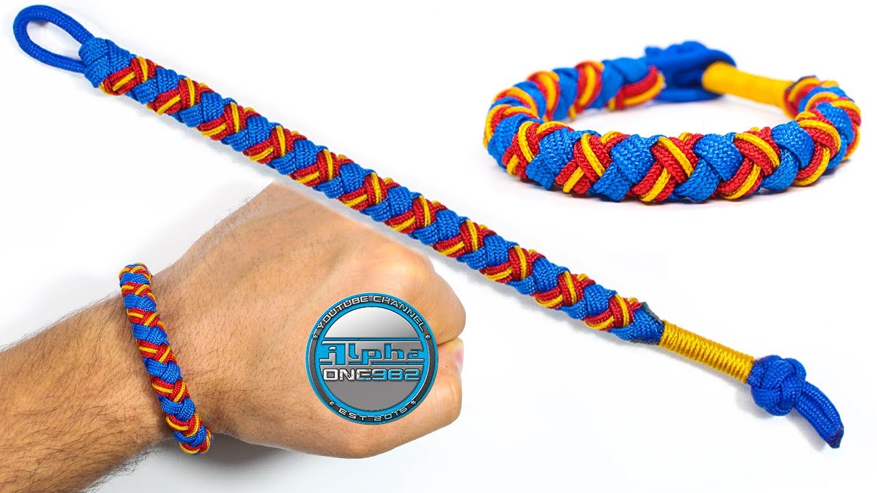 How to Make a Paracord Bracelet 2 Strand Round Braid with Diamond Stop Knot  Micro cord Stitched 