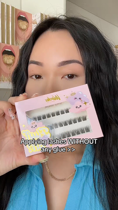 Best lash hack- NO GLUE lashes #volashes #diylashes #diylashextensions #lashhacks #gluelesslashes