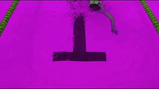 Lauren Esposito Green-Skinned One-Piece Black Swimsuit Swimming Pool Scene