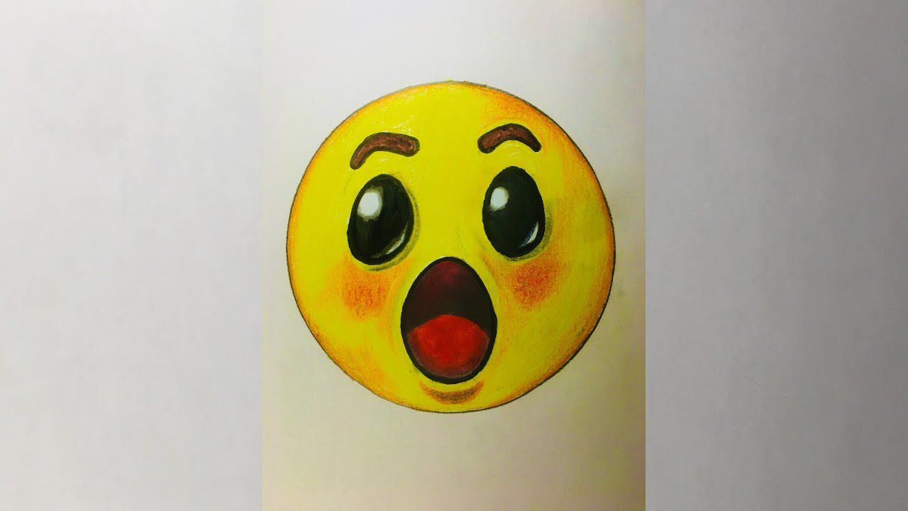 How To Draw A Cute Surprise Emoji wow😯