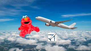 Elmo down airplane e45