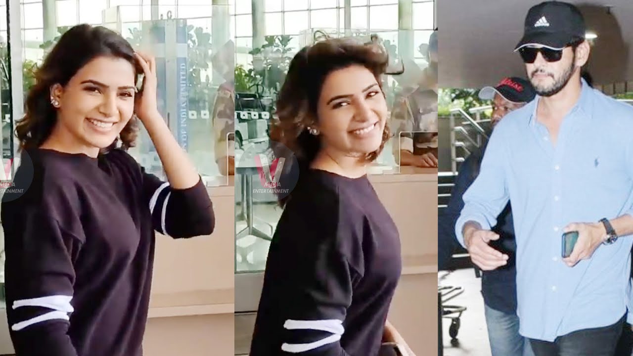 Samantha and Mahesh babu at airport || 