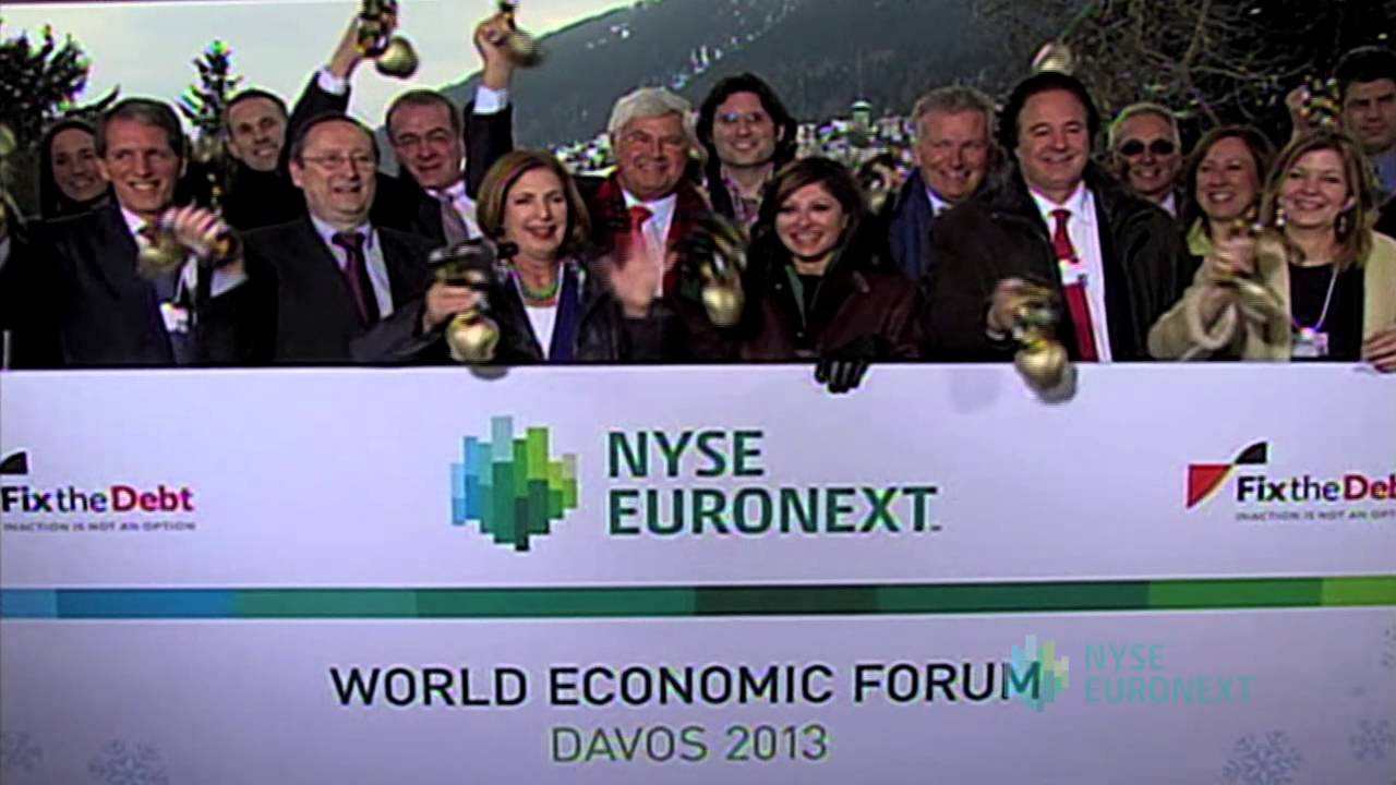 NYSE Opening Bell At 2013 World Economic Forum in Davos
