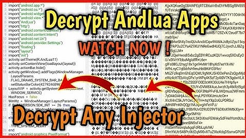 Learn How to Decrypt AndLua || How to Crack AndLua Injector || Decrypt AndLua Script On Android.