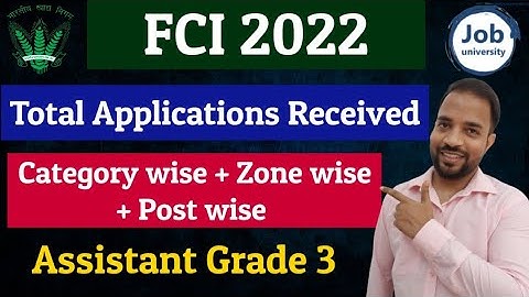 FCI Category 3 Total Applications Received | Category wise + Zone wise + Post wise  🔥 Official Data