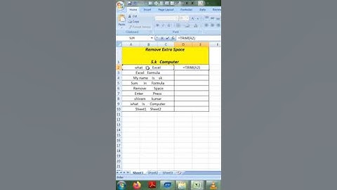 #remove extra space in text in Excel sheet @EasyTech.No.1