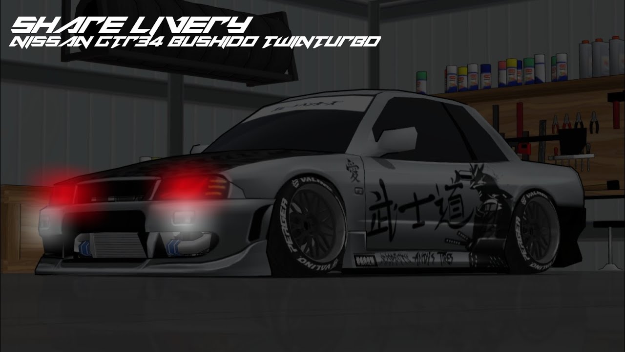 SHARE LIVERY NISSAN GTR-34 BUSHIDO BONUS TWIN TURBO 