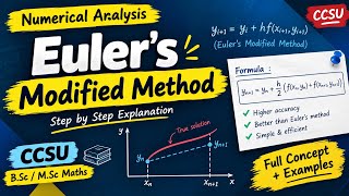 Modified Euler Method | Numerical Solution of ODE | Example & Solution @akanksha_agarwal_ 