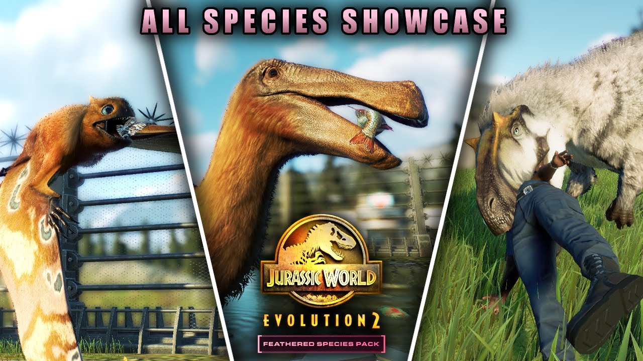 All New Dinos Skins And Animations In Jurassic World Evolution 2 Feathered Species Dlc Showcase 