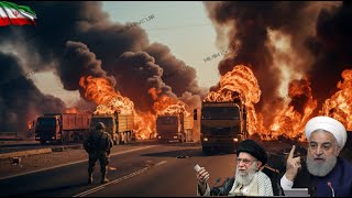 100 Iranian Trucks Carrying Millions of Sophisticated Weapons Burned by Hundreds of Sophisticated