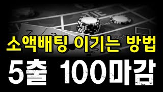 바카라 소액배팅 5출100마감 방법 #바카라 #바카라소액