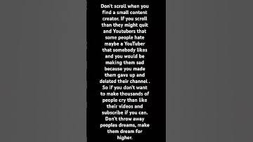 Don’t scroll on small content creators