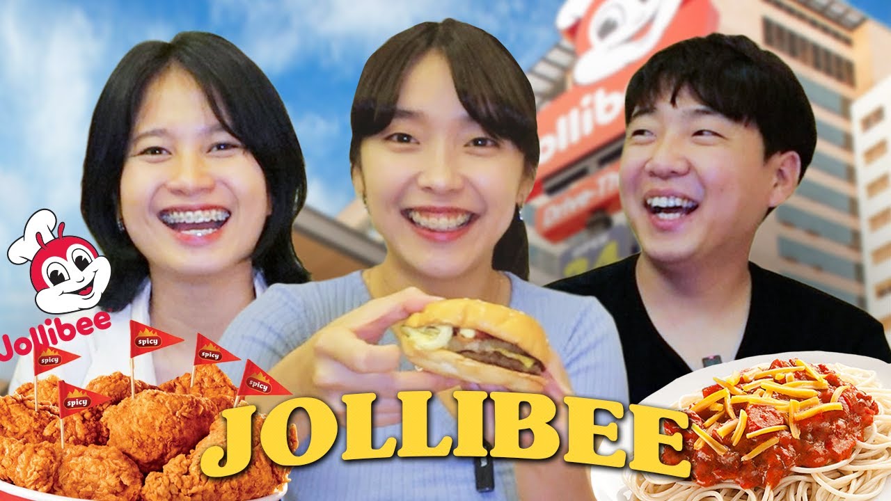 Представляю Джоллиби моему корейскому брату! (чикенджой, спагетти с пиной)