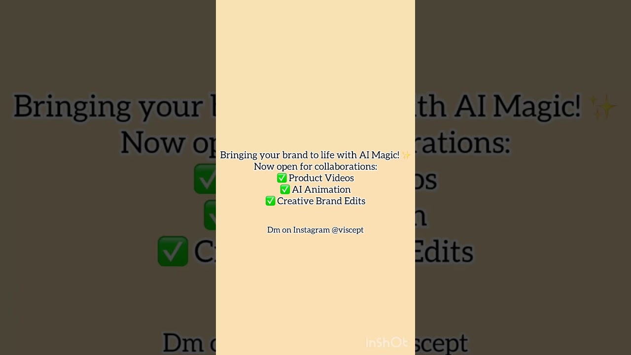 "Transform Your Brand with AI Magic | Open for Collabs 🤝" 