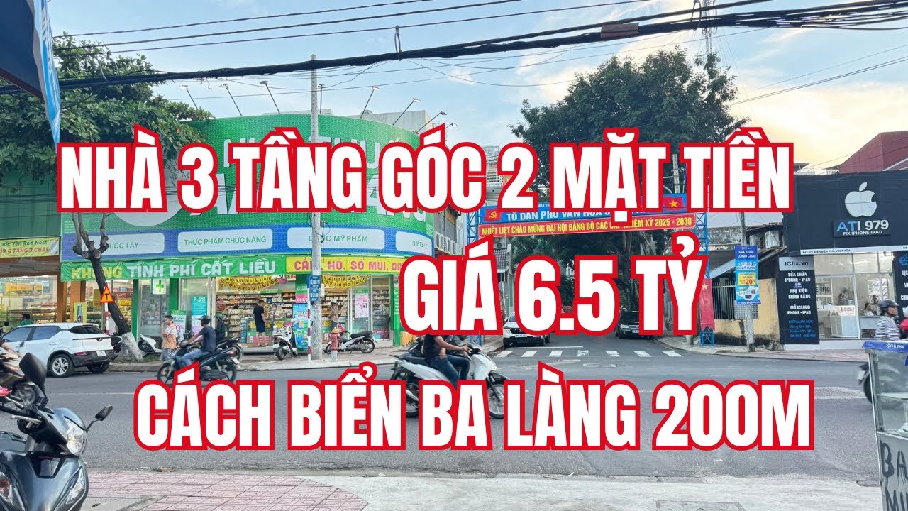 BÁN NHÀ 3 TẦNG GÓC 2 MẶT TIỀN KHU BA LÀNG NHA TRANG CÁCH BIỂN 200m. 