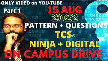 TCS Integrated Test Pattern 2023 (NINJA+DIGITAL)|Aptitude Questions & Answers|15th Aug 2022-Part1