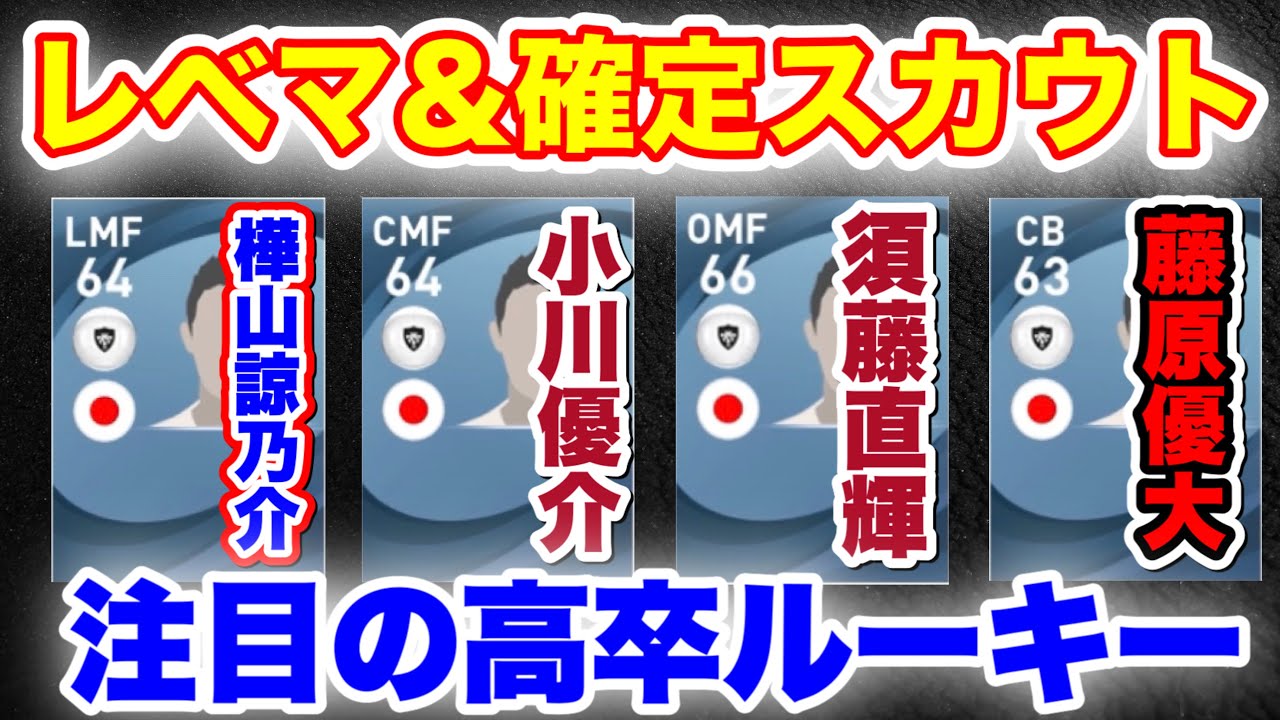 須藤直輝らタクナム的注目の高卒ルーキー12選手レベマ 確定スカウト紹介 ウイイレアプリ21 Youtube