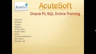 Oracle PL SQL Online Training